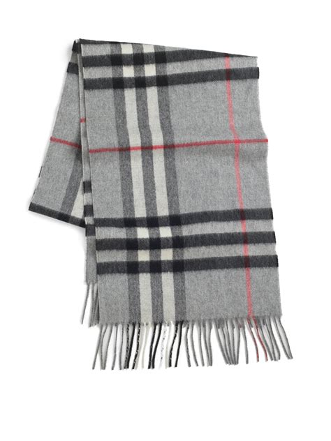 Burberry Sciarpa In Cashmere Check Unisex In Grey 